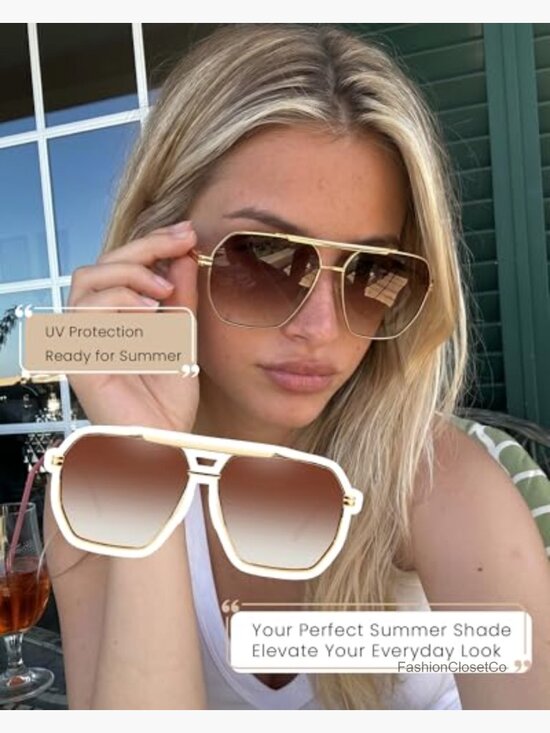 Oversized Tangle Free Aviator Sunglasses Square Polarized UV400 Fashion Sun main image 5